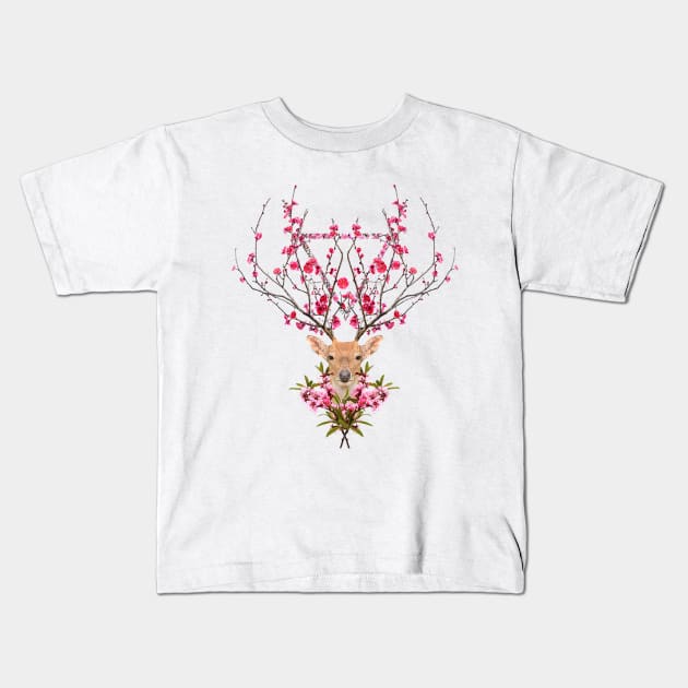 spring deer Kids T-Shirt by astronaut